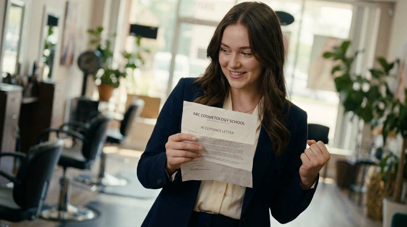 Graduate celebrating job offer