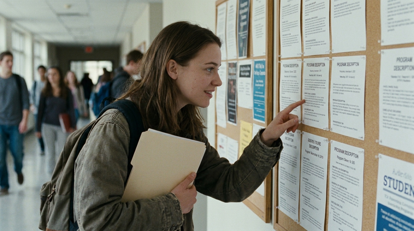 Student choosing their program