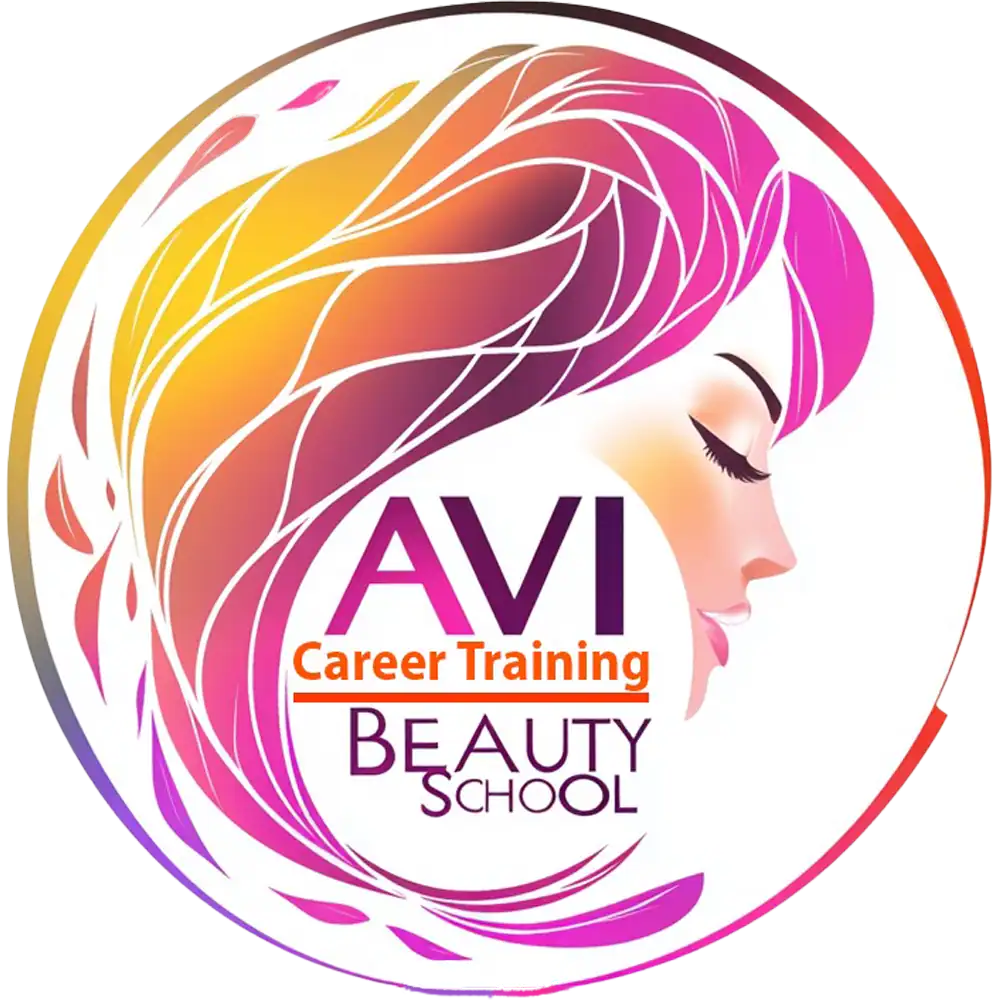 Beautiful woman with colorful hair, representing beauty training at AVI Beauty School.
